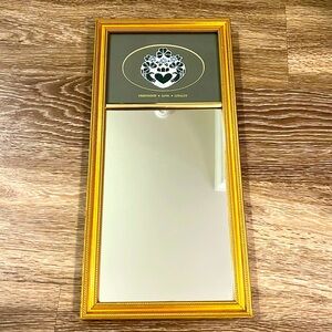 Vintage 1993 Crossoak gold tone Irish Celtic lace claddagh Trumeau wall mirror